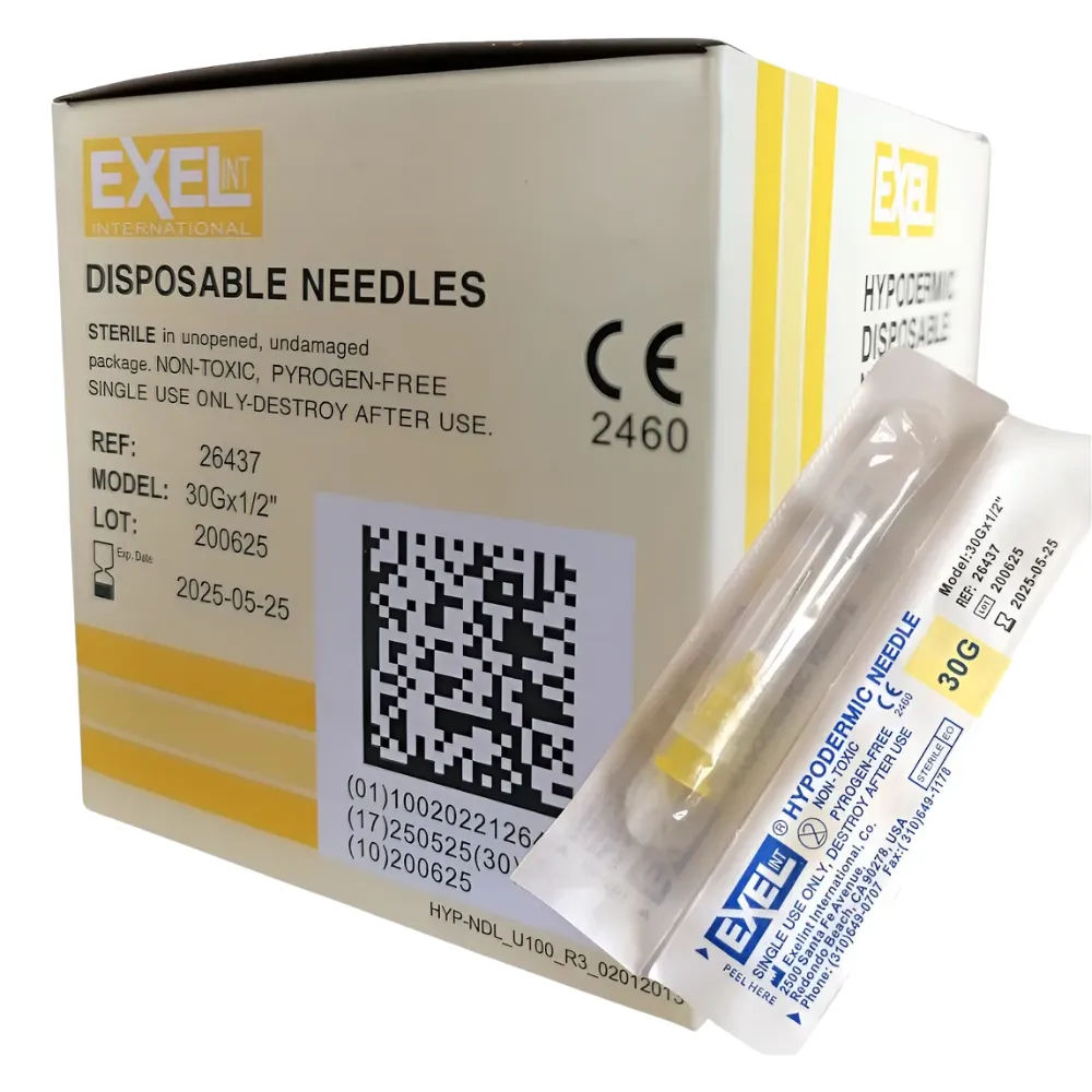 [A0135] Aguja Hipodérmica EXEL (Amarillo, 30G, 25mm)