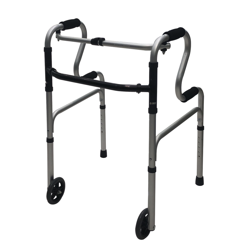 [AN05A] Andadera Plegable de doble Altura con Ruedas  Handy (Azul)