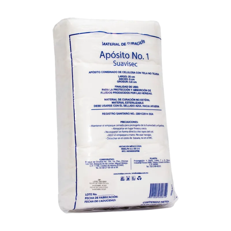 [A0389] Apósito no Estéril Suavisec 20x8cm. [Paquete con 100]