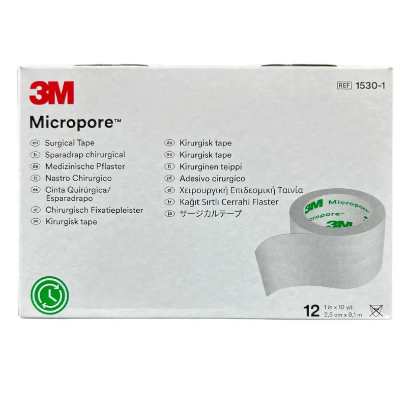 [A0355] Cinta Micropore 3M Blanca 1530  [Caja] (1.25cmx9.1m)