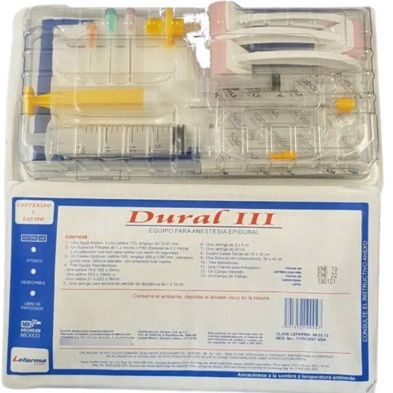 [A0269] Equipo Básico para Anestesia Epidural Dural III
