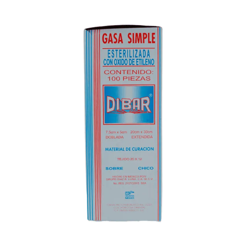 [A0337] Gasa Simple Esterilizada 10cmX10cm Dibar (Caja con 10)