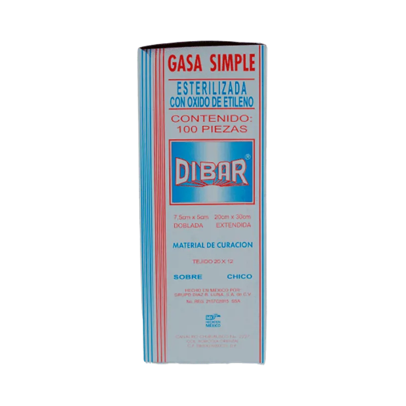 Gasa Simple Esterilizada 10cmX10cm Dibar