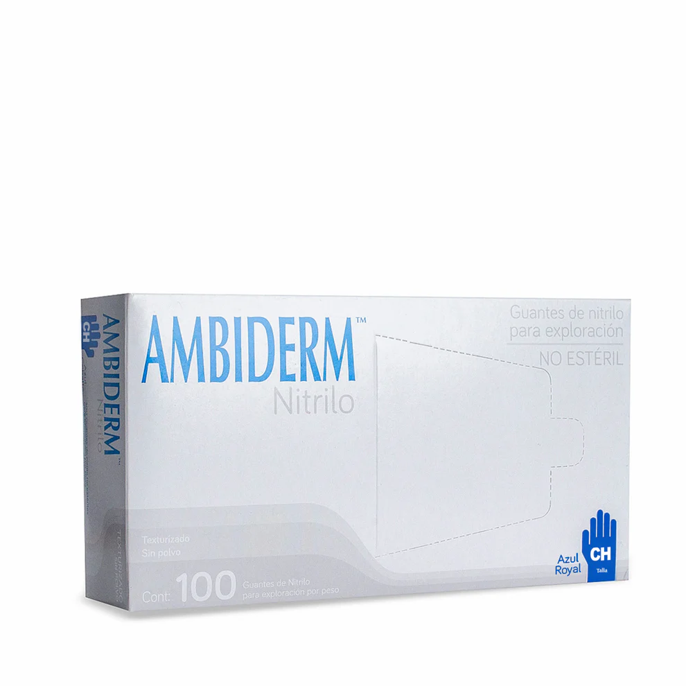Guante de Nitrilo No Estéril Ambiderm [Caja con 100]