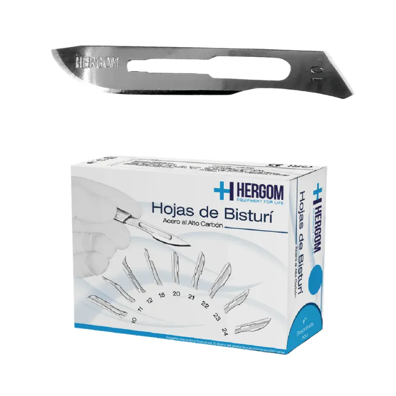 [H10] Navaja para Bisturí de Acero al Alto Carbón Hergom (#10)