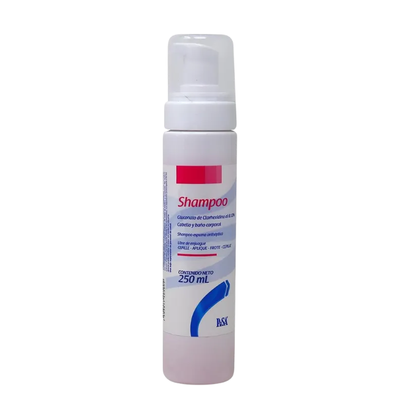 Shampoo Espuma Antiséptica de Gluconato de Clorhexidina