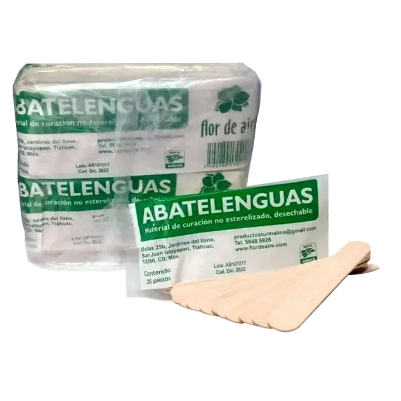 Abatelenguas de Madera No Estéril Flor de Aire Desechable