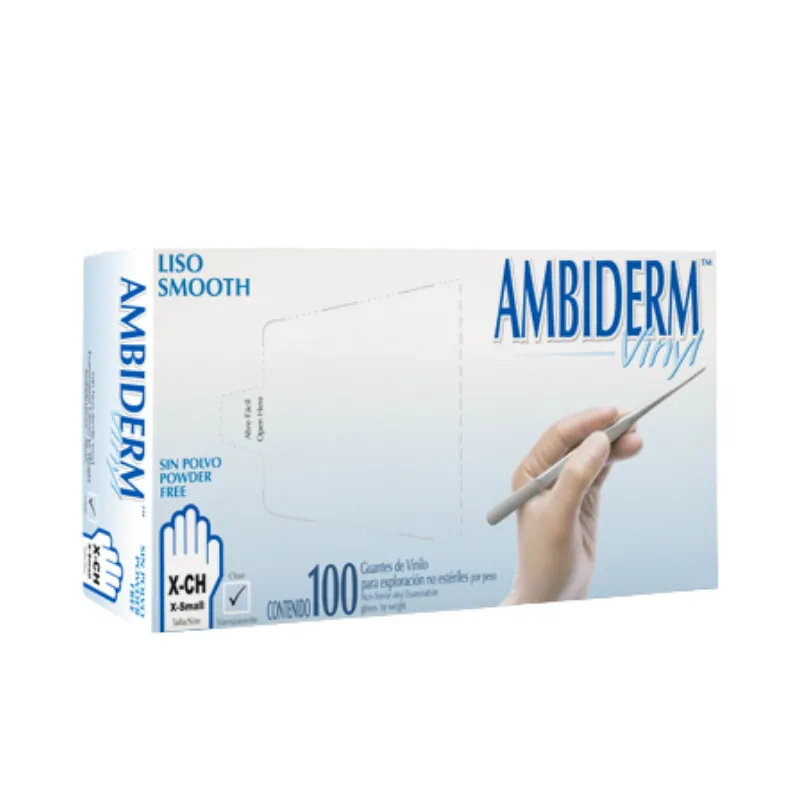 Guante de Vinyl No Estéril Ambiderm [Caja con 100] (Chico(a))
