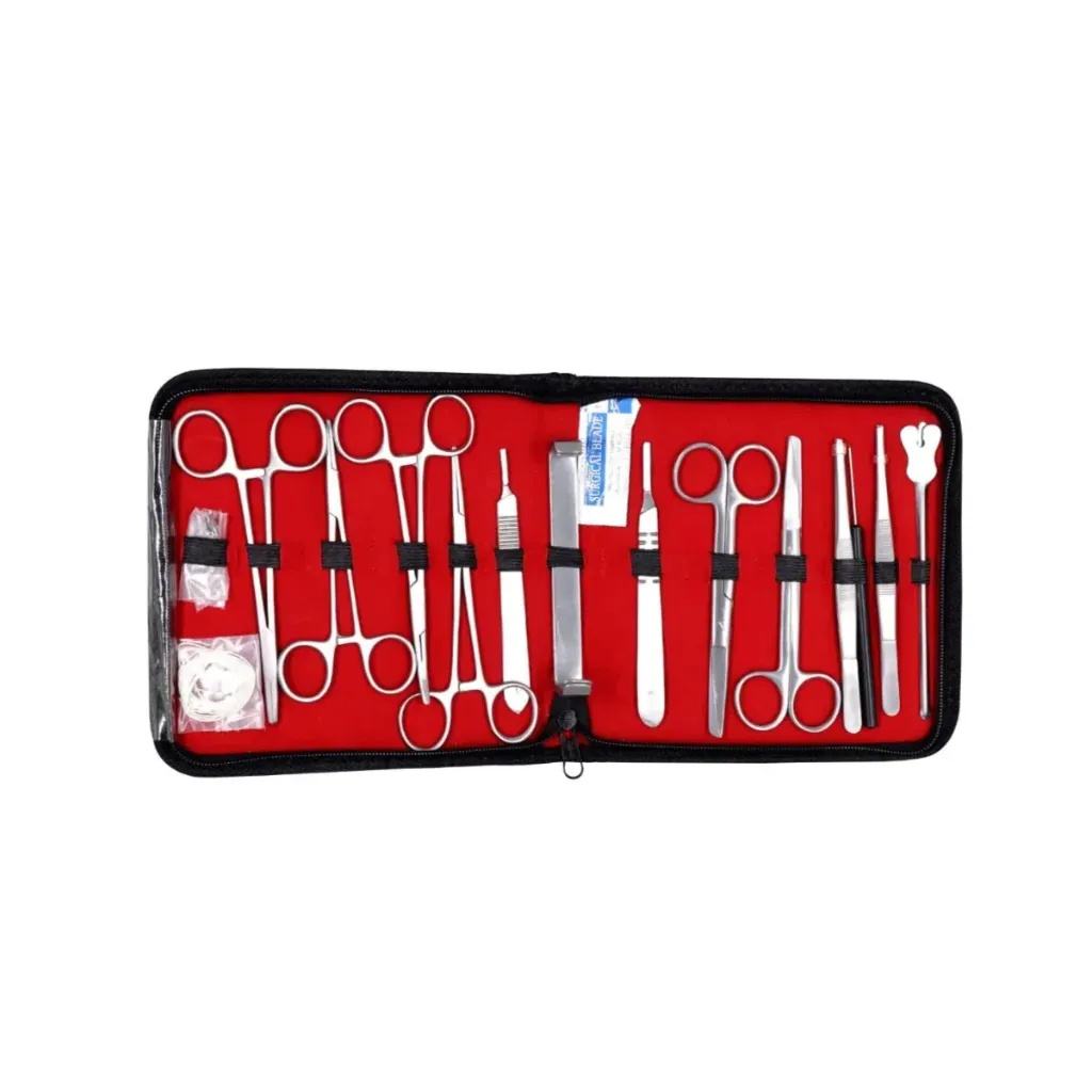 Estuche de Disección Hergom Silvery 13-13 de Acero Inoxidable [20 Piezas]
